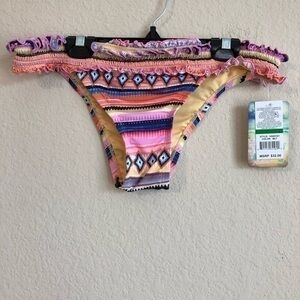 Hobie Striped Bikini Bottom Tropical NWT